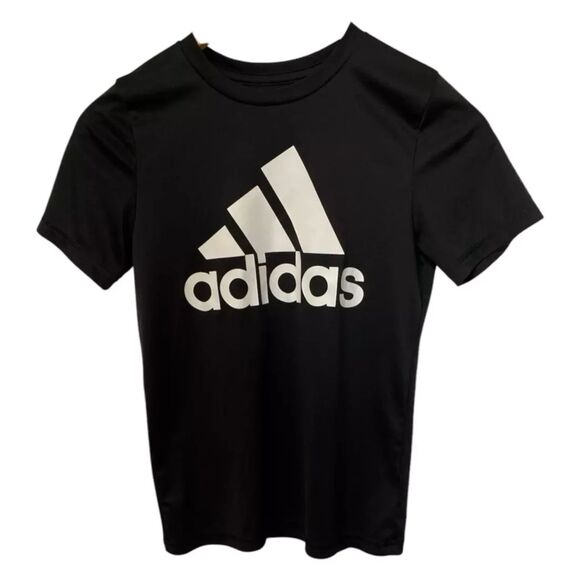 Adidas Primegreen Aeroready Tee Shirt Black Logo Kids/Boys Size M (7) - Picture 1 of 11